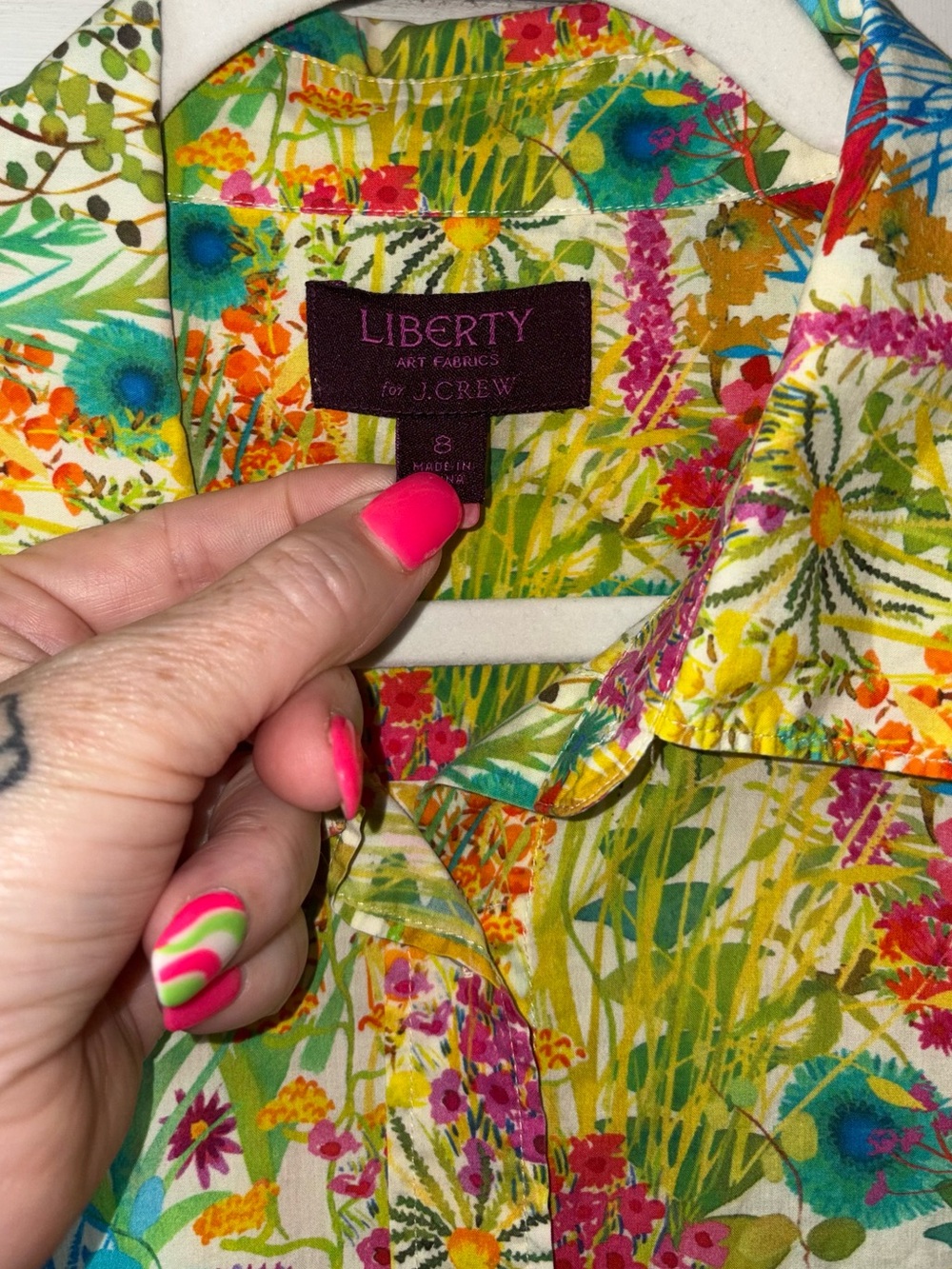 Liberty Art Fabrics J.Crew Tresco Floral Shirt 8 Botanical Button Front - Picture 5 of 5
